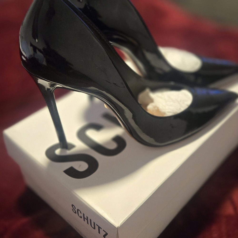 SCHUTZ Glossy Black Stiletto Heels